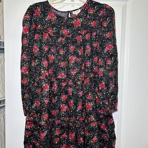 Cat & Jack Pink and Black Casual Sundress with Bishop Sleeves